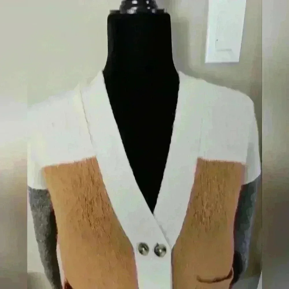 Madewell Womens Allston Double-Button Cardigan Sweater in Colorblock S - Picture 9 of 15